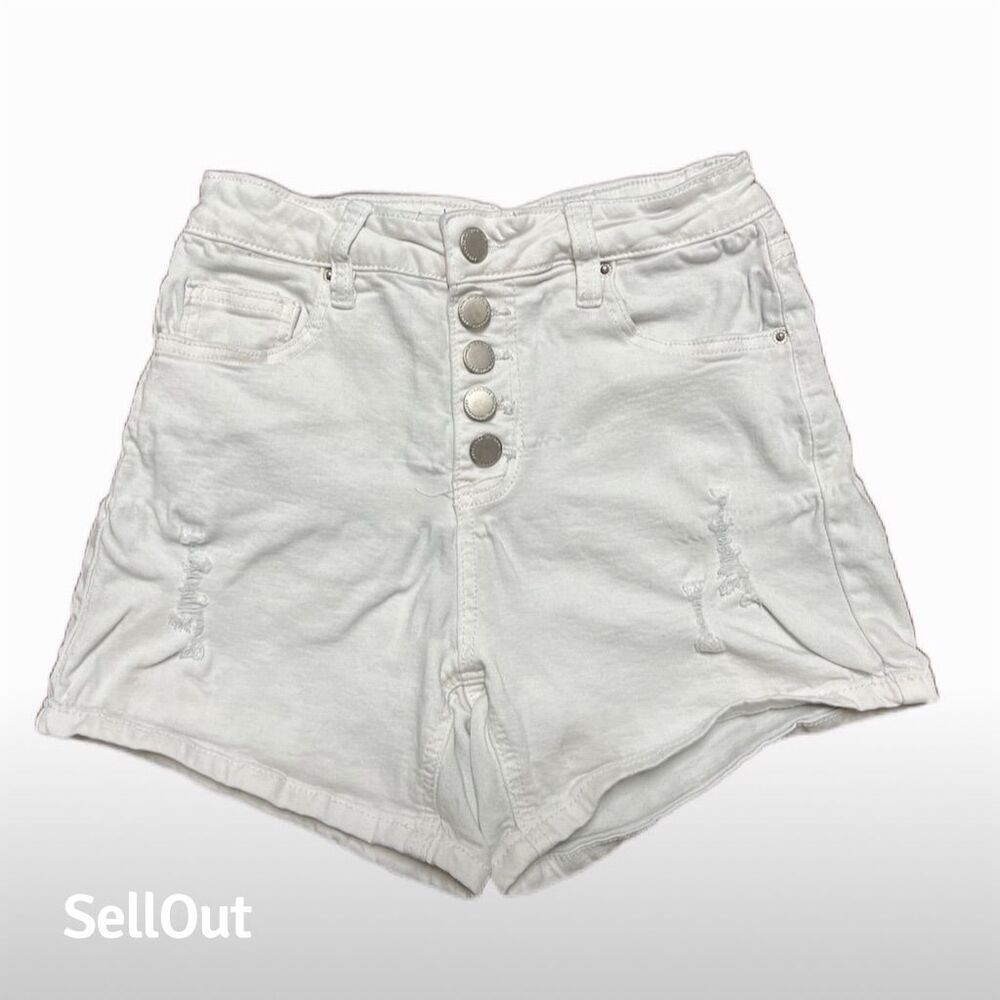 Angel Kiss Women's High Rise White Denim Shorts Size 5 Casual Summer